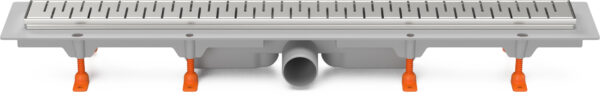 Linear. floor drain with stainless steel frame, side outlet D50, 950 mm, Medium grid gloss