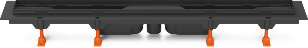 Linear floor drain black, bottom outlet D40, 950 mm, without grid