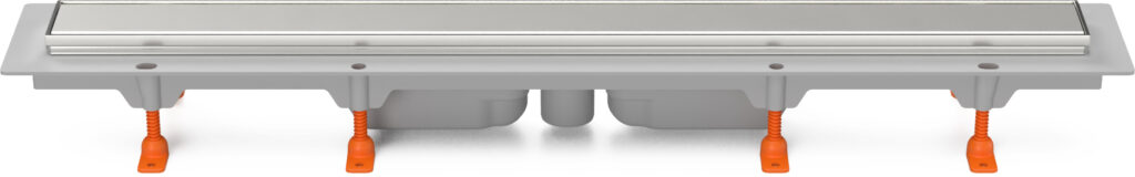 Linear. floor drain with stainless steel frame, 950 mm, bottom outlet, D 40, Klasik grid gloss