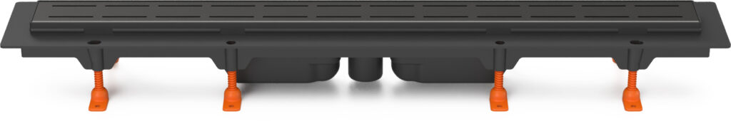 Linear floor drain black, bottom outlet D40, 950 mm, Line grid black
