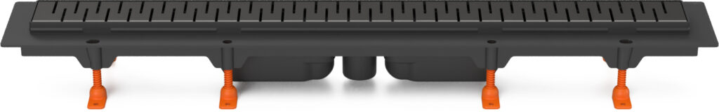 Linear floor drain black, bottom outlet D40, 950 mm, Medium grid black