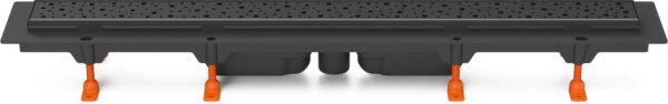 Linear floor drain black, bottom outlet D40, 950 mm, Square grid black