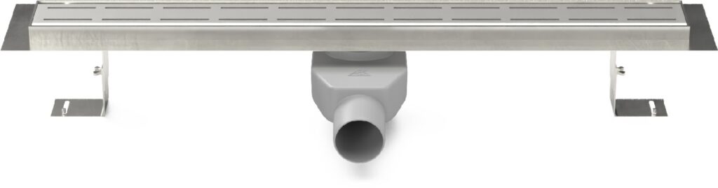 Stainless steel linear floor drain with swivel siphon 950mm Line matte