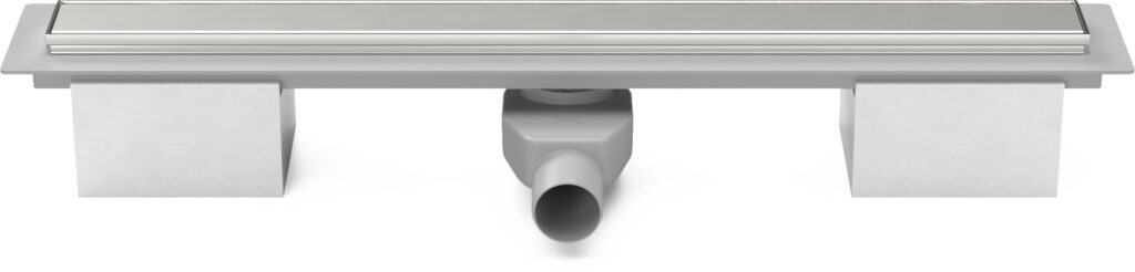 Linear floor drain 750mm with SS frame, side outlet D50 and swivel siphon 360°, Klasik matte