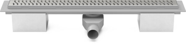Linear floor drain 850mm with side outlet D50 and swivel siphon 360°, Harmony glossy