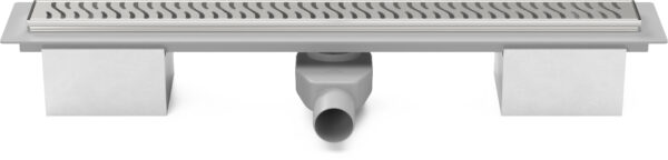 Linear floor drain 950mm with SS frame, side outlet D50 and swivel siphon 360°, Harmony matte