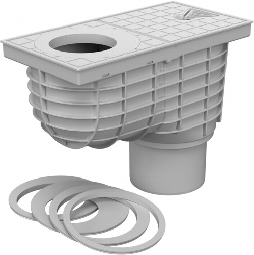 Bottom street drain, outlet D110, grey