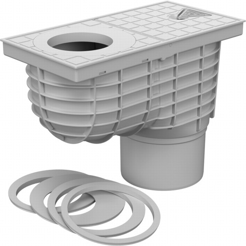Bottom street drain, outlet D125 grey