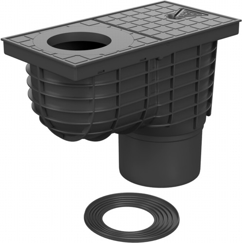 Bottom street drain, outlet D125, Standard