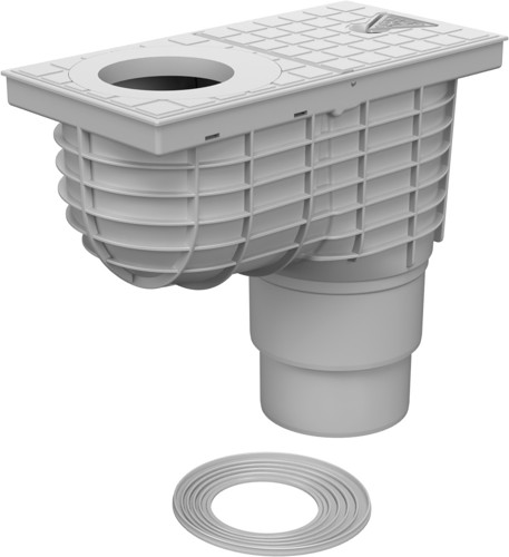 Bottom street drain, outlet D110/125, Standard grey