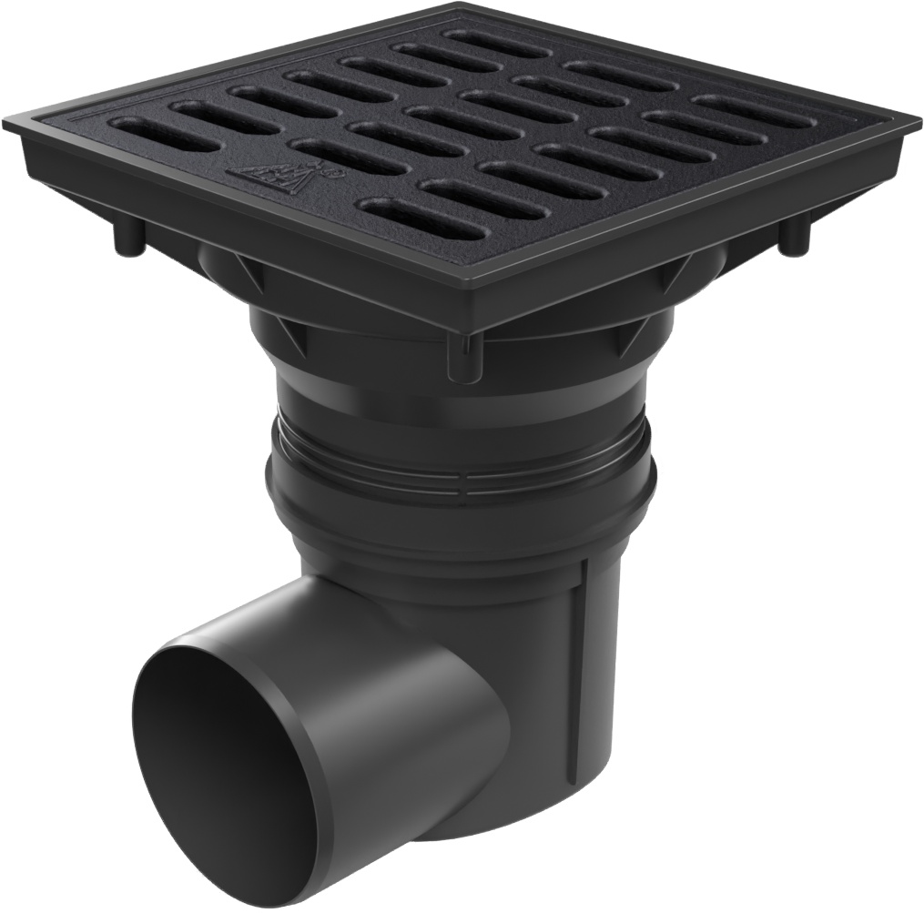 Side street drain, outlet D110-250 NEPTUNE, cast iron grid SPACE
