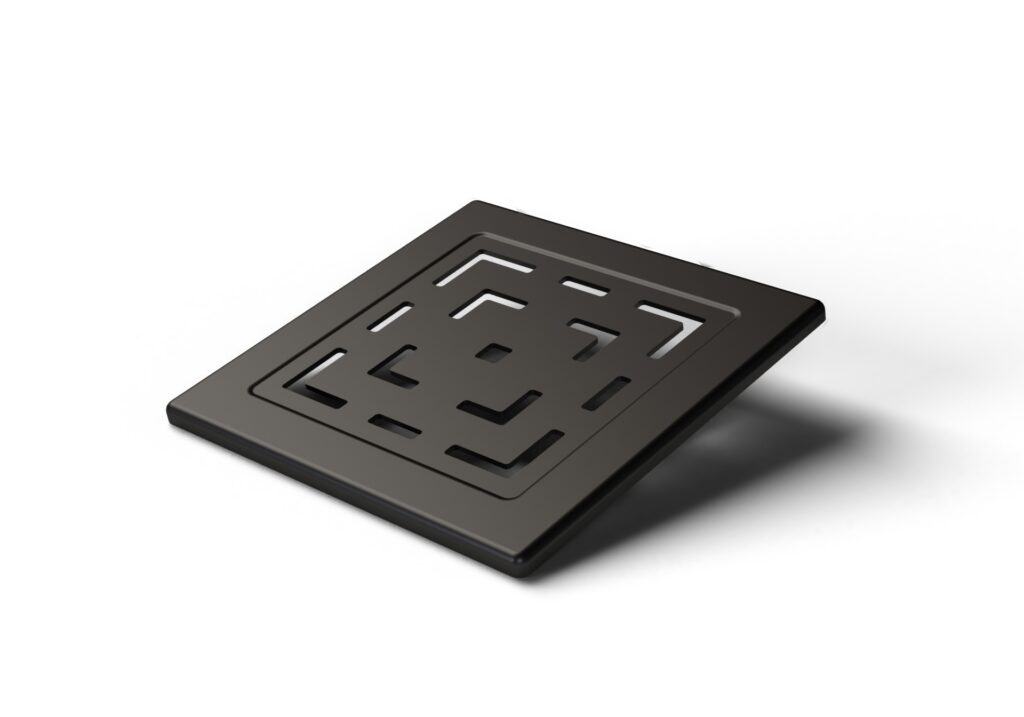 Stainless steel grid LABYRINTH black 1,5 mm for attachment 125x125