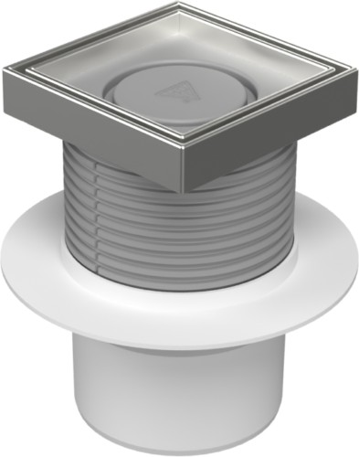 Floor drain with bottom outlet D110, collar, stainless steel frame, grid CERAMICS