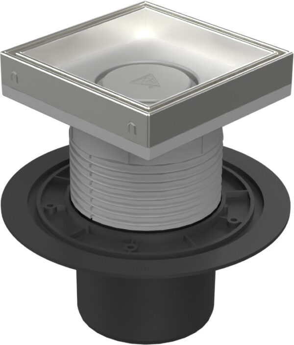 Floor drain with bottom outlet D110, stainless steel frame, grid CERAMICS