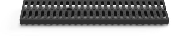 Plastic grid for exterior gutter