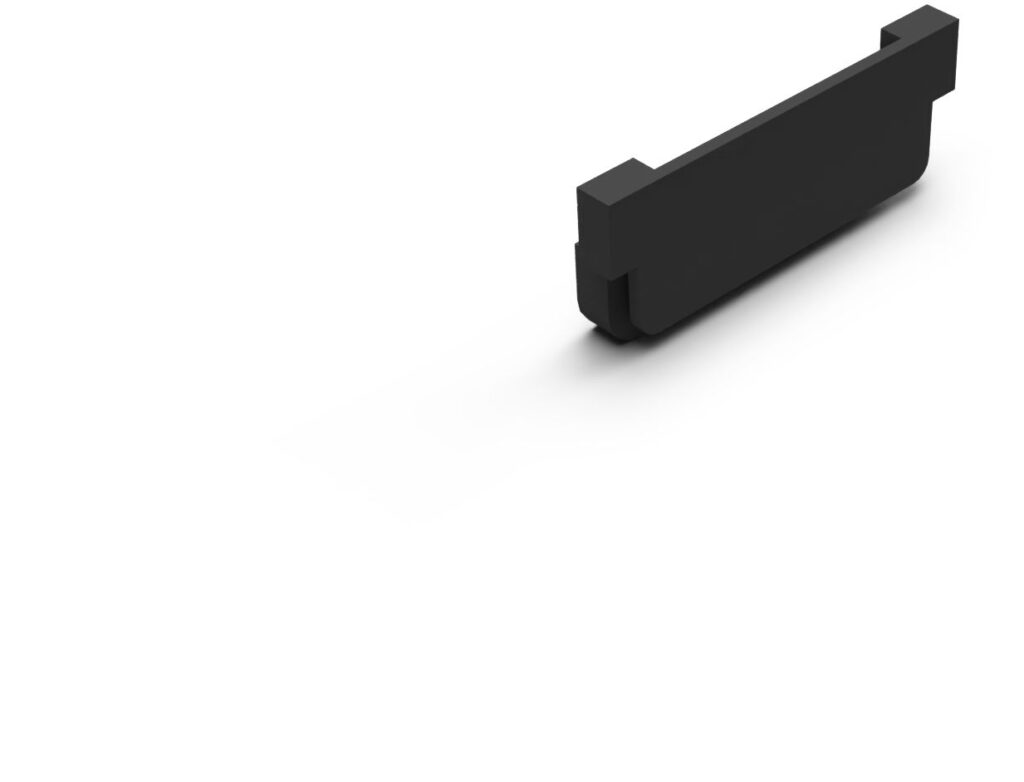 End piece of the lower exterior gutter