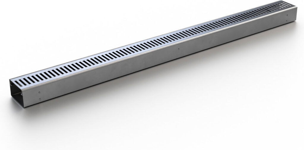 Stainless steel drainage channel COVE with grid, 1000 mm