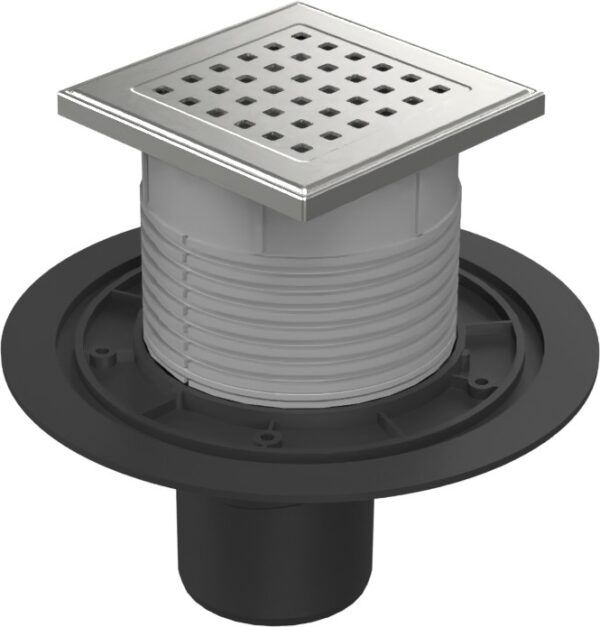 Floor drain with bottom outlet D75, stainless steel grid GATE