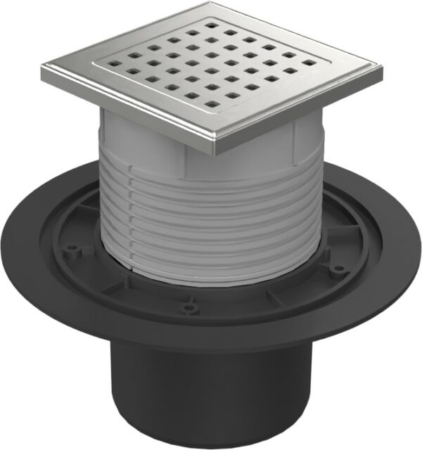 Floor drain with bottom outlet D110, stainless steel grid GATE