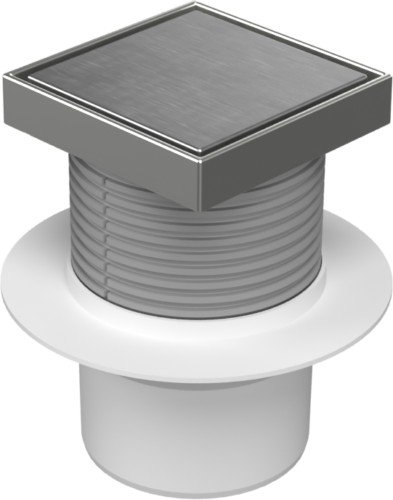 Floor drain with bottom outlet D110, collar, stainless steel frame, grid STEEL