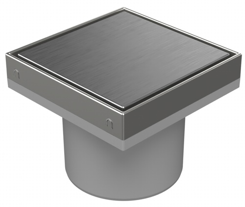 Floor drain with direct outlet D110, stainless steel frame, grid STEEL