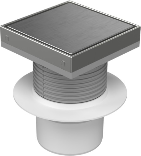 Floor drain with bottom outlet D110, collar, stainless steel frame, grid STEEL