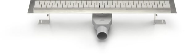 Stainless steel linear floor drain with swivel siphon 750mm Medium matte
