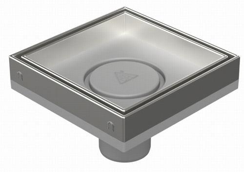 Floor drain with direct outlet D50, stainless steel frame, grid CERAMICS
