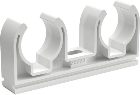 Double clamp D 2 x 20 - white (50 pieces)
