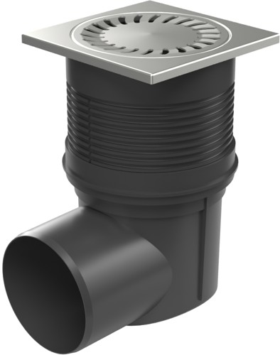 Side street drain, outlet D110, dry flap, stainless grid