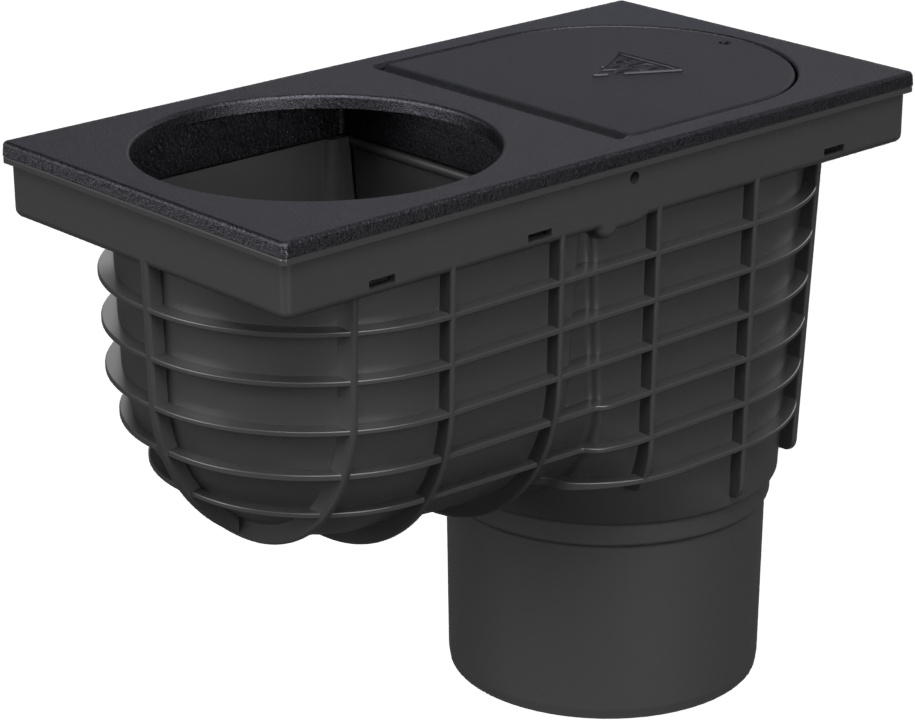 Bottom street drain, outlet D125, cast iron, for the inlet D125