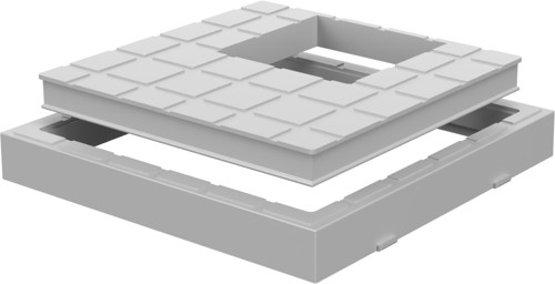 Set plastic cover square KV110 grey, 1+1 pcs