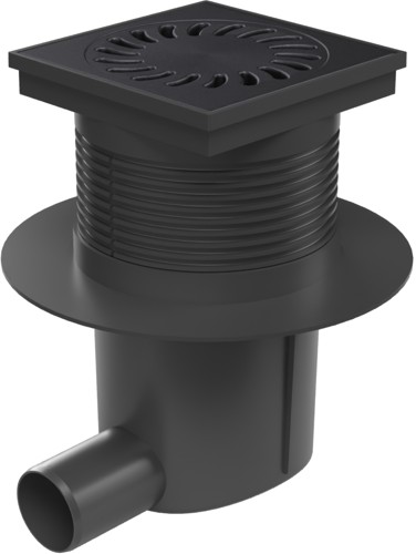 Side street drain, outlet D50, water flap, collar, cast iron grid