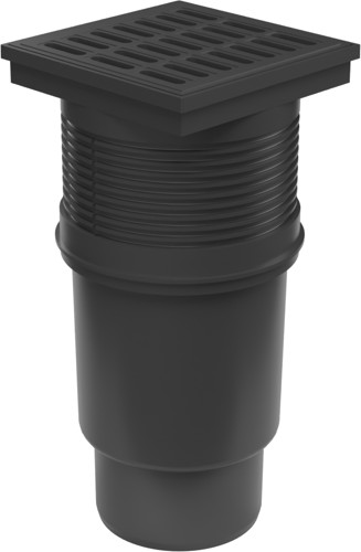 Bottom street drain, outlet D110, dry flap, plastic grid