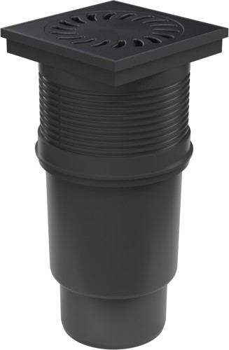 Bottom street drain, outlet D110, water flap, cast iron grid