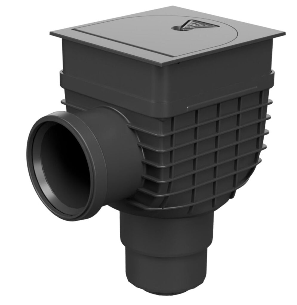 Rainwatter collector D110/125 with backside inlet D110