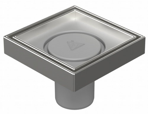 Floor drain with direct outlet D50, stainless steel frame, grid CERAMICS