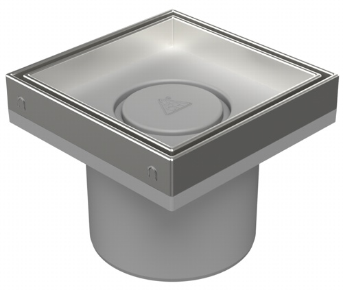 Floor drain with direct outlet D110, stainless steel frame, grid CERAMICS 150