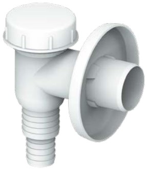 External connecting piece for washing a nd washing-up machines - white