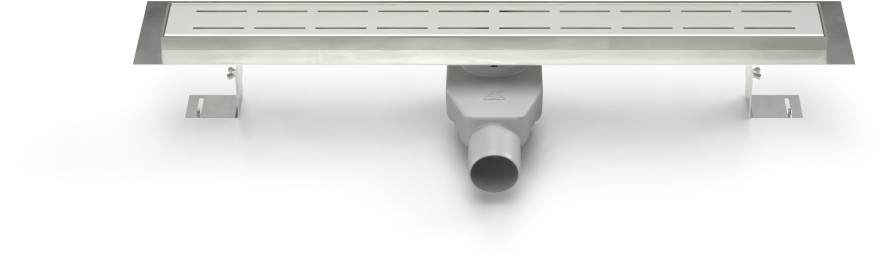 Stainless steel linear floor drain with swivel siphon 1050mm Line matte