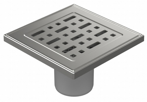 Floor drain with direct outlet D50, stainless steel frame, grid FACE 5 mm