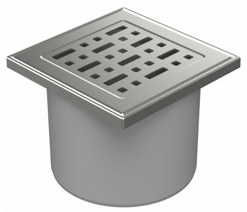 Floor drain with direct outlet D110, stainless steel grid FACE