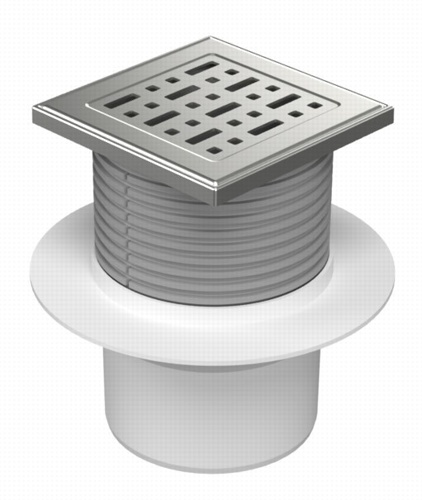 Floor drain with bottom outlet D110, collar, stainless steel frame, grid FACE