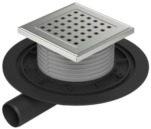 Floor drain with side outlet D40, stainless steel grid GATE