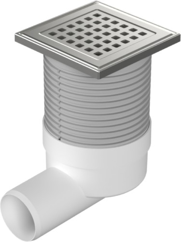 Floor drain with side outlet D50, stainless steel grid GATE 100