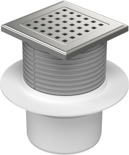 Floor drain with bottom outlet D110, collar, stainless steel grid GATE