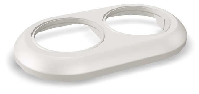 Frame for double rosettes MCH white (10 pieces)