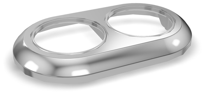 Frame for double rosettes MCH chrome (10 pieces)