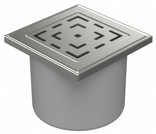 Floor drain with direct outlet D110, stainless steel grid LABYRINTH