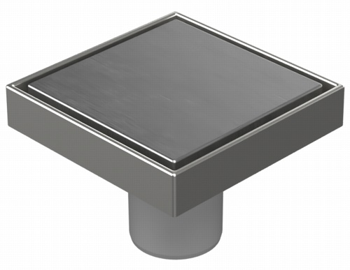 Floor drain with direct outlet D50, stainless steel frame, grid STEEL